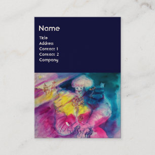 MIT EIGENEM UND VIOLIN-MONOGRAMM GESCHLOSSEN, rosa Visitenkarte