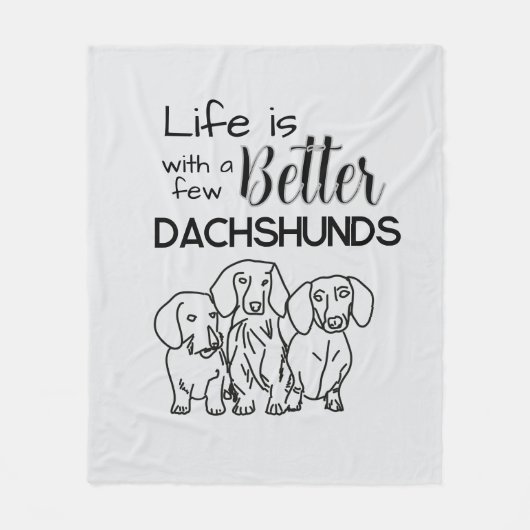 Mit ein paar Dackeln Doodle ist das Leben besser Fleecedecke (Vorderseite)