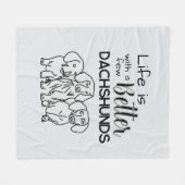 Mit ein paar Dackeln Doodle ist das Leben besser Fleecedecke (Vorderseite (Horizontal))