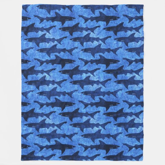 Mit ein paar Haien faulenzen, die blauen Felle des Fleecedecke (Vorderseite)