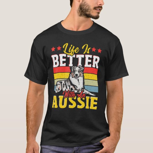 Mit einem Aussie Australian Cattle Dog 1 T-Shirt (Vorderseite)