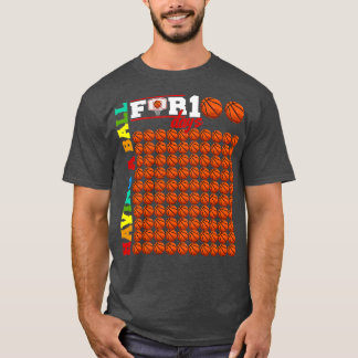 mit einem Ball für 100 Tage Basketballschuppen T-Shirt