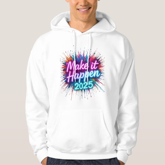 MIT EINEM BOLD "2025" IN NEON SCRIPT PASSIEREN. HOODIE (Vorderseite)