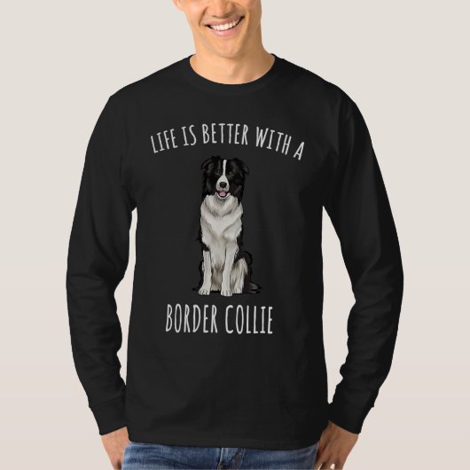Mit einem Border Collie Hund 1 T-Shirt (Vorderseite)