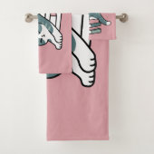 Mit einem Buch und einer Katze aufgerollt - Gemütl Badhandtuch Set (Insitu)