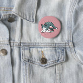 Mit einem Buch und einer Katze aufgerollt - Gemütl Button (Beispiel)