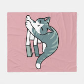 Mit einem Buch und einer Katze aufgerollt - Gemütl Fleecedecke (Vorderseite (Horizontal))