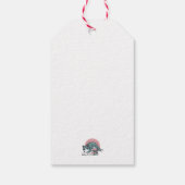 Mit einem Buch und einer Katze aufgerollt - Gemütl Geschenkanhänger (Rückseite)