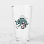 Mit einem Buch und einer Katze aufgerollt - Gemütl Glas (Rückseite)