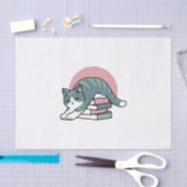 Mit einem Buch und einer Katze aufgerollt - Gemütl Seidenpapier (Handwerk)