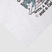 Mit einem Buch und einer Katze aufgerollt - Gemütl Seidenpapier (Ausschnitt)