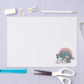 Mit einem Buch und einer Katze aufgerollt - Gemütl Seidenpapier (Handwerk)