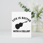 Mit einem Cello ist das Leben besser Postkarte (Stehend Vorderseite)