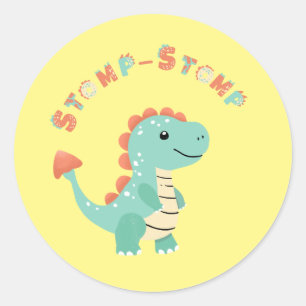 Mit einem Dino-Mite Party in den Spaß schwingen! Runder Aufkleber