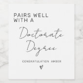 Mit einem Doktortitel als Doktorand Doktor gut zus Weinetikett (Einzelnes Label)