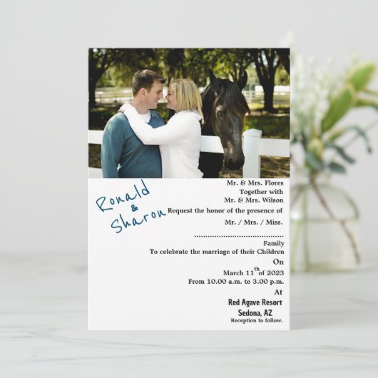 Mit einem Foto Einladung (Stehend Vorderseite)