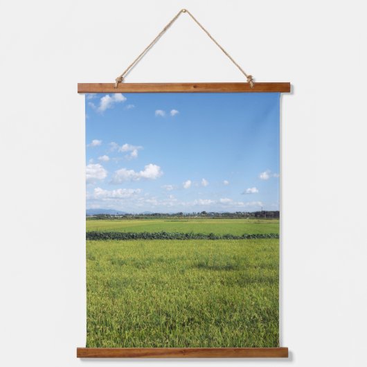 Mit einem Foto von Südkorea, Vertica Wandteppich Mit Holzrahmen (Vorderseite)