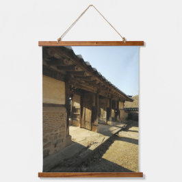 Mit einem Foto von Südkorea, Vertica Wandteppich Mit Holzrahmen