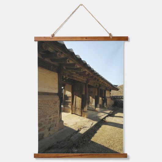 Mit einem Foto von Südkorea, Vertica Wandteppich Mit Holzrahmen (Vorderseite)