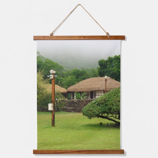 Mit einem Foto von Südkorea, Vertica Wandteppich Mit Holzrahmen (Vorderseite)