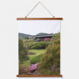 Mit einem Foto von Südkorea, Vertica Wandteppich Mit Holzrahmen