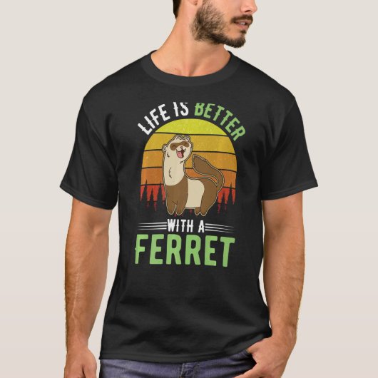 mit einem Frettchen T-Shirt (Vorderseite)