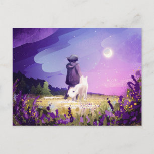 Mit einem Freund spazieren Postkarte