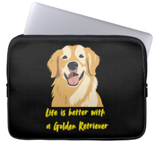 Mit einem Golden Retriever ist das Leben besser - Laptopschutzhülle