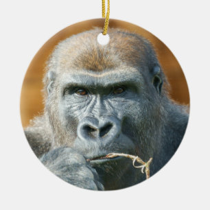 Mit einem Gorilla konfrontiert Keramik Ornament