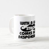 Mit einem großen Stache kommt große Verantwortung Kaffeetasse (Vorderseite Links)