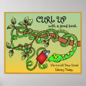 Mit einem guten Buch aufrollen Poster (Vorne)