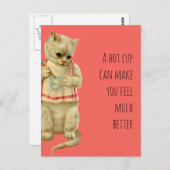 Mit einem Hot-Cup können Sie sich besser fühlen Postkarte (Vorne/Hinten)