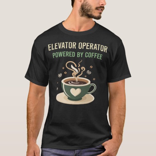 Mit einem Kaffeeaufhänger T-Shirt (Vorderseite)