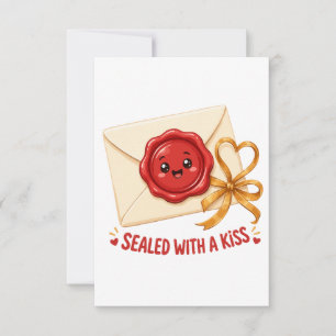 Mit einem Kuss versiegelt Süßes Liebesbrief-Design RSVP Karte