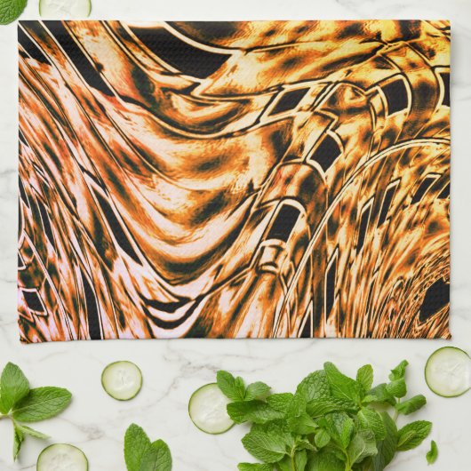 Mit einem leichten Schatten von Korallen in Gold g Geschirrtuch (Gefaltet)