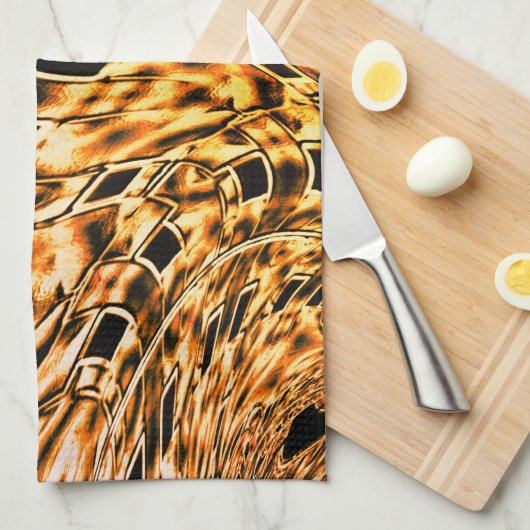 Mit einem leichten Schatten von Korallen in Gold g Geschirrtuch (Viertel Falte)