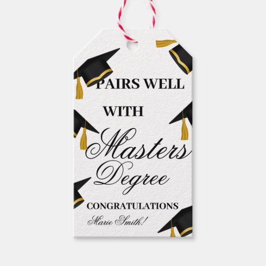 Mit einem Master-Abschluss-Abschluss-Geschenk perf Geschenkanhänger (Vorderseite)