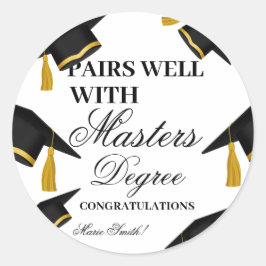 Mit einem Master-Abschluss-Abschluss-Geschenk perf Runder Aufkleber