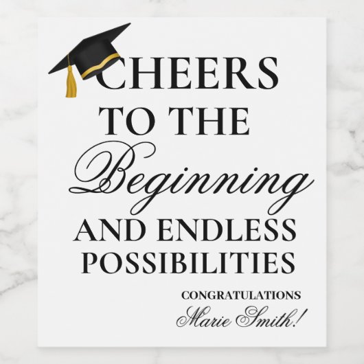 Mit einem Master-Abschluss-Abschluss-Geschenk perf Weinetikett (Einzelnes Label)