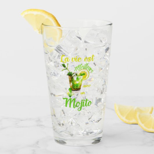Mit einem Mojito ist das Leben besser Glas (Vorderseite Ice)