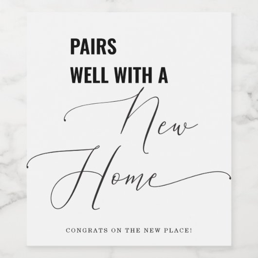 Mit einem neuen Zuhause Housewarming-Geschenk gut  Weinetikett (Einzelnes Label)