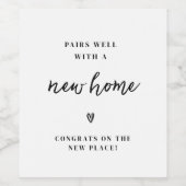 Mit einem neuen Zuhause Housewarming-Geschenk gut Weinetikett (Einzelnes Label)