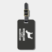 Mit einem Rottweiler Gepäckanhänger (Vorderseite vertikal)