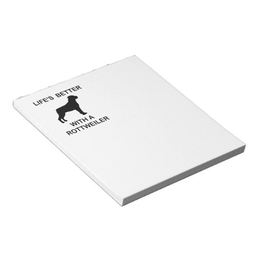 Mit einem Rottweiler ist das Leben besser Notizblock (angewinkelt)