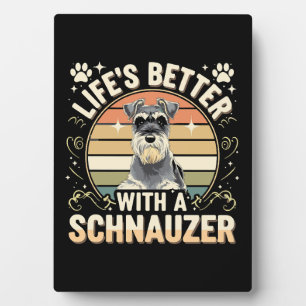 Mit einem Schnauzer Retro Hund Lover ist das Leben Fotoplatte