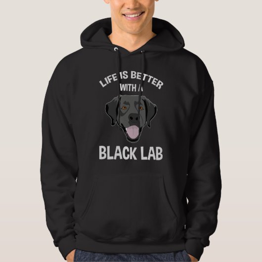 Mit einem schwarzen Labor ist das Leben besser. Hoodie (Vorderseite)
