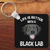 Mit einem schwarzen Labor ist das Leben besser. Schlüsselanhänger (Vorderseite)