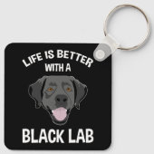 Mit einem schwarzen Labor ist das Leben besser. Schlüsselanhänger (Rückseite)
