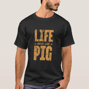mit einem Schweinefleischbesitzer Vintager Bauer T-Shirt