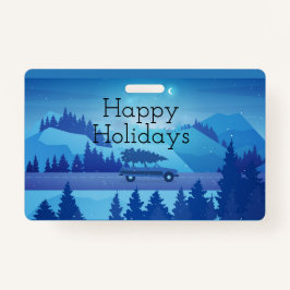 Mit einem Weihnachtsbaum die Straße hinunter fahre Ausweis